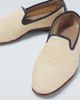 Manolo Blahnik Manolo Blahnik Mario leather-trimmed raffia-effect loafers - 3