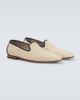 Manolo Blahnik Manolo Blahnik Mario leather-trimmed raffia-effect loafers - 5