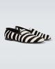 Manolo Blahnik Manolo Blahnik Mario zebra-print calf hair loafers - 5