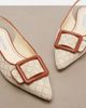 Manolo Blahnik Manolo Blahnik Maylura raffia-effect slingback flats - 6