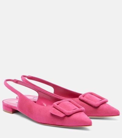 Manolo Blahnik Manolo Blahnik Maylura suede slingback flats