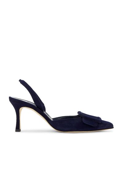 Manolo Blahnik Manolo Blahnik Maysli 70 Suede Slingback Pump