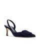 Manolo Blahnik Manolo Blahnik Maysli 70 Suede Slingback Pump - 2