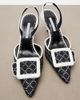 Manolo Blahnik Manolo Blahnik Maysli raffia-effect slingback pumps - 6