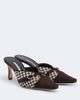 Manolo Blahnik Manolo Blahnik Mircamu houndstooth and suede mules - 1
