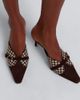 Manolo Blahnik Manolo Blahnik Mircamu houndstooth and suede mules - 3