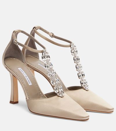Manolo Blahnik Manolo Blahnik Molara embellished satin pumps