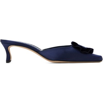 Manolo Blahnik Manolo Blahnik Navy Caulon Heels