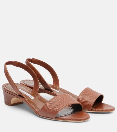 Manolo Blahnik Manolo Blahnik Patobarnu 30 leather slingback sandals
