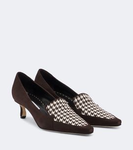 Manolo Blahnik Manolo Blahnik Petusi houndstooth suede pumps