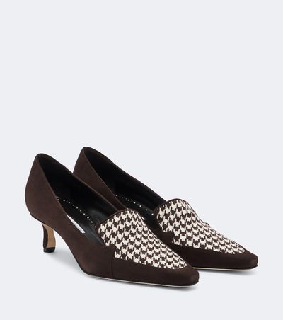 Manolo Blahnik Manolo Blahnik Petusi houndstooth suede pumps