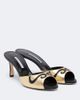 Manolo Blahnik Manolo Blahnik Pintonamu embroidered metallic leather mules - 1