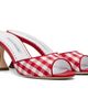 Manolo Blahnik Manolo Blahnik Red & White Jadara Heeled Sandals - 4