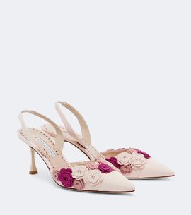 Manolo Blahnik Manolo Blahnik Svemutlasi floral-appliqué slingback pumps
