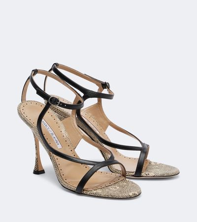 Manolo Blahnik Manolo Blahnik Tibula snake-effect leather sandals