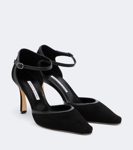 Manolo Blahnik Manolo Blahnik Verdusan leather-trimmed suede pumps