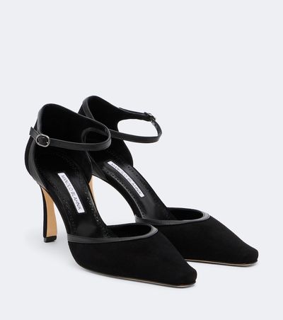 Manolo Blahnik Manolo Blahnik Verdusan leather-trimmed suede pumps