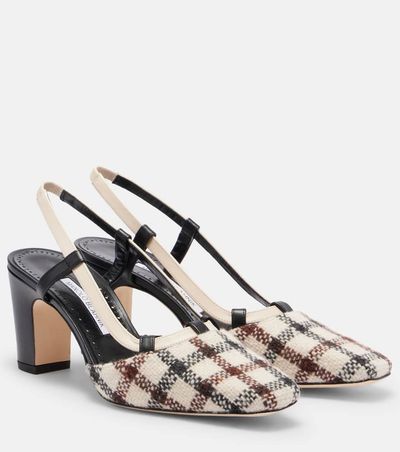 Manolo Blahnik Manolo Blahnik Vestal checked slingback pumps