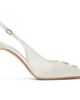 Manolo Blahnik Manolo Blahnik White Alexa Satin Slingback Heels - 1