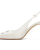 Manolo Blahnik Manolo Blahnik White Alexa Satin Slingback Heels - 3