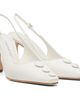 Manolo Blahnik Manolo Blahnik White Alexa Satin Slingback Heels - 4