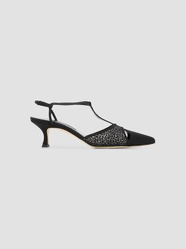 Manolo Blahnik Manolo Blahnik Women's Turgimodla Embellished Satin T-Strap Pumps