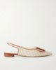 MANOLO BLAHNIK Maylurabi buckle-detailed leather-trimmed woven slingback pumps - 1