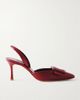 MANOLO BLAHNIK Mayslibi 70 lizard-effect leather slingback pumps - 1