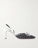 MANOLO BLAHNIK Mayslibi 70 woven leather slingback pumps - 1