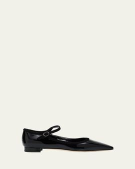 Manolo Blahnik Perdiccamod Patent Leather Ballerina Flats
