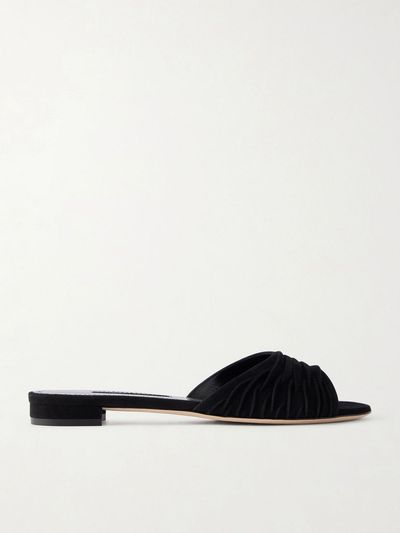 MANOLO BLAHNIK Pirua 10 pleated suede sandals