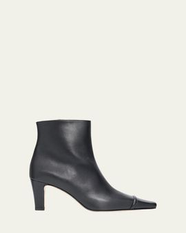 Manolo Blahnik Vivecal Leather Ankle Boots
