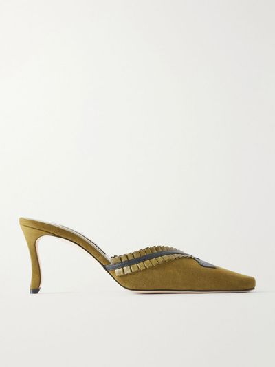 MANOLO BLAHNIK Voluptia 70 embellished suede mules