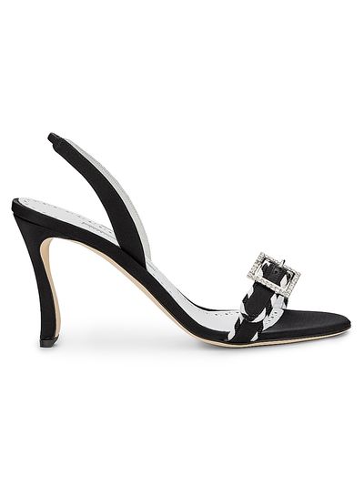 Manolo Blahnik Women's 90MM Sumbasan Embellished Buckle Slingback Sandals