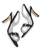 Manolo Blahnik Women's 90MM Sumbasan Embellished Buckle Slingback Sandals - 6