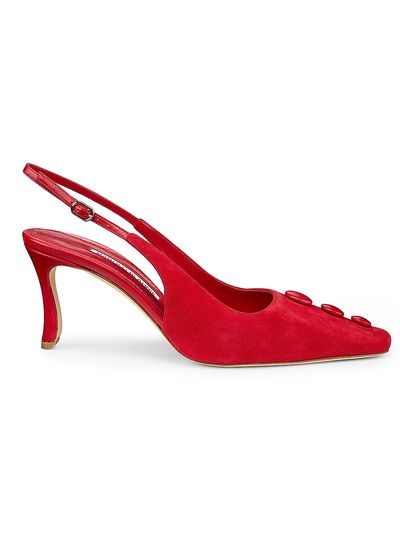 Manolo Blahnik Women's Alexapla 70MM Suede & Leather Pumps