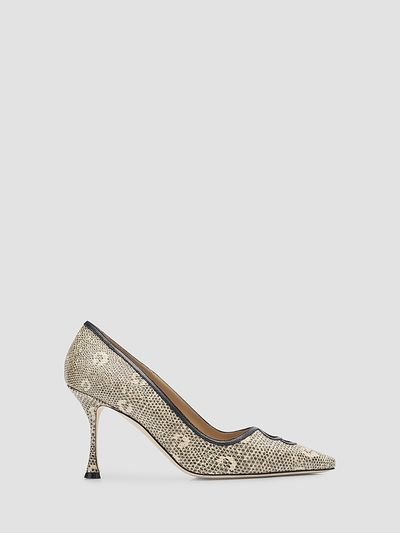Manolo Blahnik Women's Berry Snake-Embossed Leather Stiletto Pumps