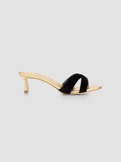 Manolo Blahnik Women's Callydramu 50MM Slanted-Heel Sandals