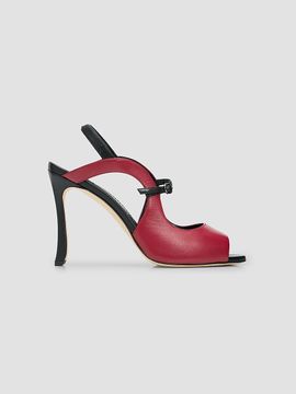 Manolo Blahnik Women's Chungasan Leather Slingback Sandals