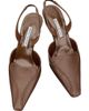 Manolo Blahnik Women's Cleosli 70MM Leather Slingback Pumps - 4