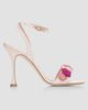 Manolo Blahnik Women's Floral Appliqué Silk Stiletto Sandals - 6