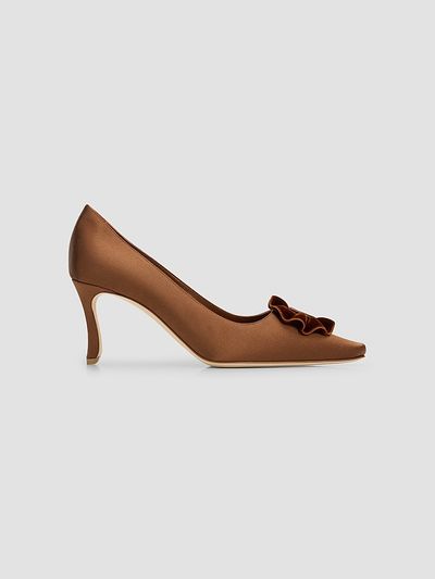 Manolo Blahnik Women's Fortan 70MM Satin Stiletto Pumps