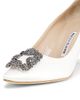 Manolo Blahnik Women's Hangisi 70MM Silk Pumps - 5