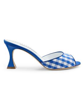 Manolo Blahnik Women's Jadara 70MM Gingham Cotton Pumps