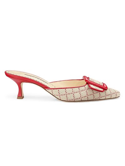 Manolo Blahnik Women's Maysalebi 50MM Buckled Mules
