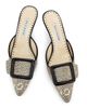 Manolo Blahnik Women's Maysalebi Snake-Embossed Leather Mules - 4