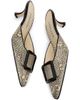 Manolo Blahnik Women's Maysalebi Snake-Embossed Leather Mules - 6