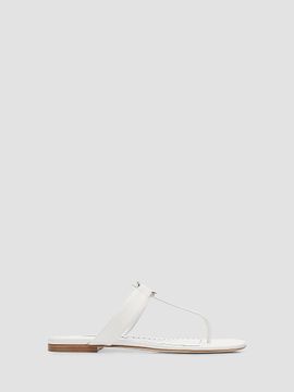 Manolo Blahnik Women's Mionasan Leather T-Bar Sandals