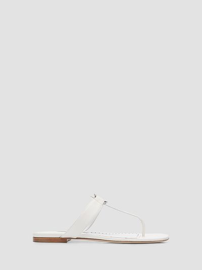 Manolo Blahnik Women's Mionasan Leather T-Bar Sandals