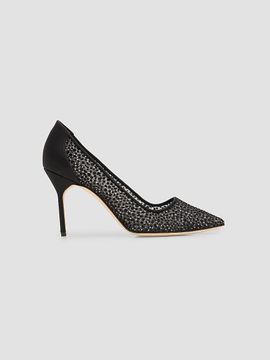 Manolo Blahnik Women's Polka Dot Mesh Stiletto Pumps